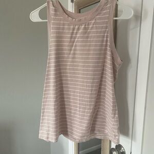 Stars Above Pink and White Striped Tank Top